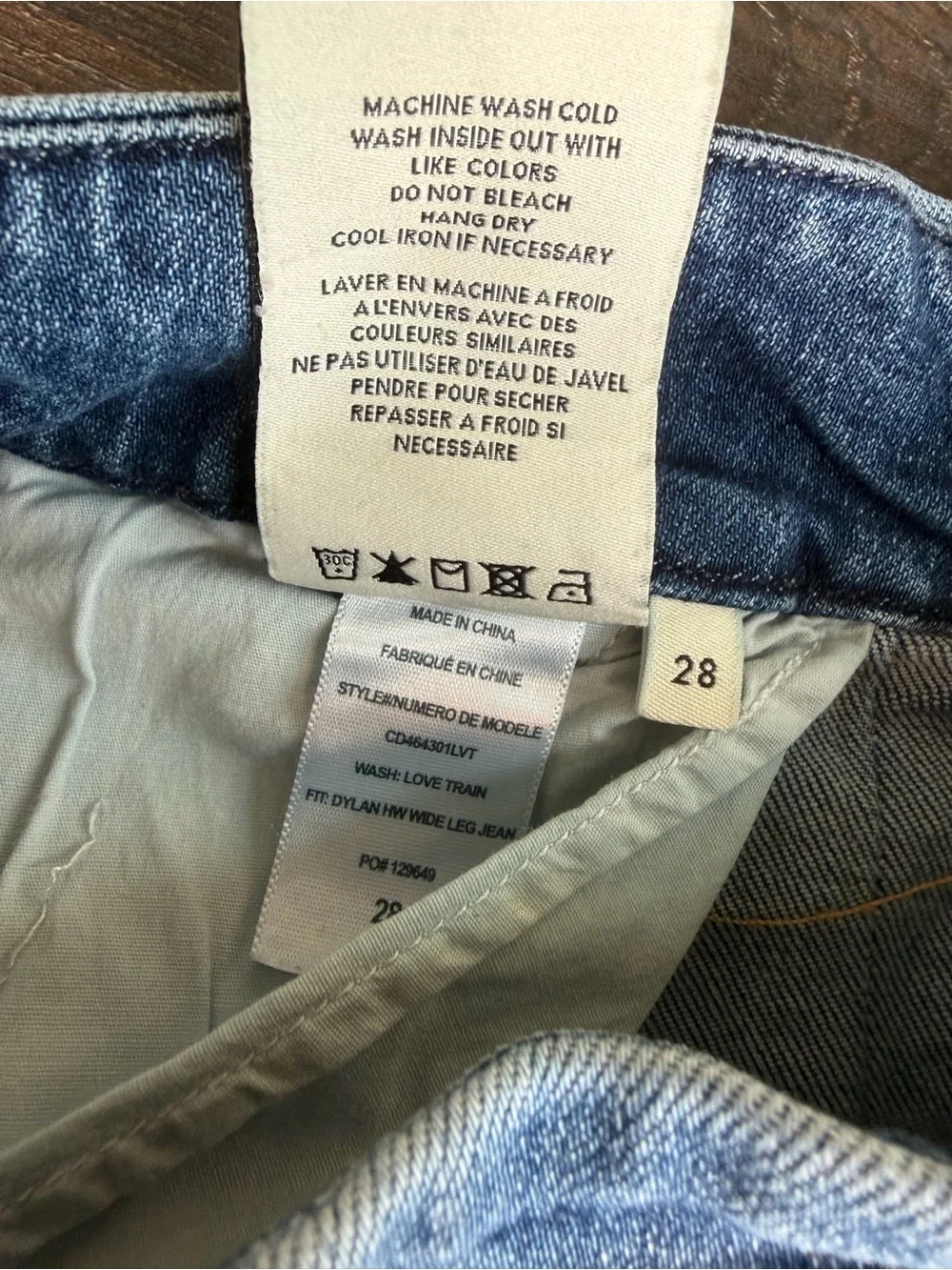 Alice + Olivia Dark Blue High-Waist Wide-Leg Jeans (28)